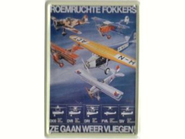  Vintage Muurbord Reclamebord   Roemruchte Fokkers