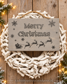 Tekstbord Steigerhout Merry Christmas – Handgemaakt 30 x 20 cm