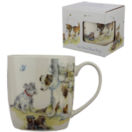 Jan Pashley Honden Porseleinen Mok & Onderzetter