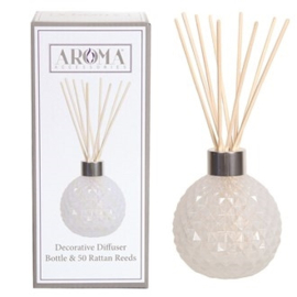 White Glass Reed Diffuser met 50 reeds