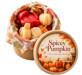 Spicy Pumpkin waxmelts Cozy Cottage Cadeaubox 135 gram