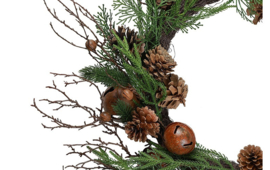 Real Touch krans Bel Betula Picea groen-60x60 cm