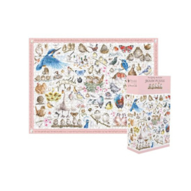 Jigsaw  Puzzel Wrendale Designs - Garden Birds Set 1000 stukjes