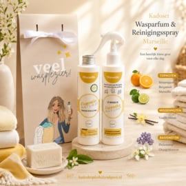 Kadoset Wasparfum en Reinigingsspray Marseille Essentia Nature