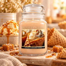 Salted Caramel Cone Geurkaars Cheerful 2 wick 680 gram – 2 lonten