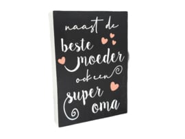 Tekstblok "Naast de beste moeder ook een super oma"