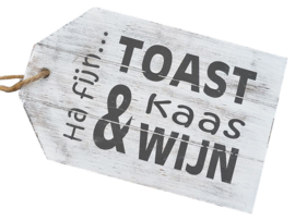 Dienblad met tekst  - Serveerplank Ha fijn kaas...