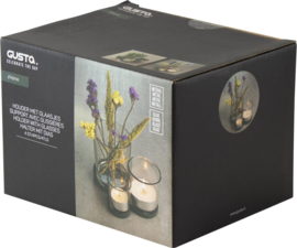 Gusta Metalen houder groen met glaasjes 3pcs