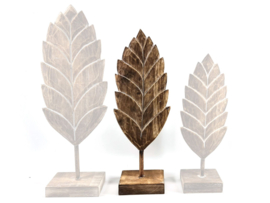 Ornament Blad naturel  hout 46 x 19 cm