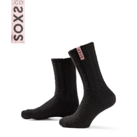 SOXS® Parisian Black label unisex zwarte wollen sokken kuithoog Mt 37-41