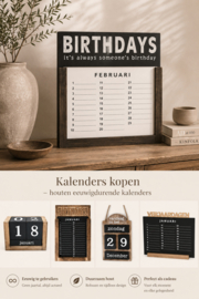 Kalenders kopen – houten eeuwigdurende kalenders & navulbladen