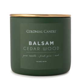 Balsam & Cedarwood  Colonial Candle Pop Of Color sojablend geurkaars  411 g