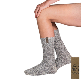 SOXS® Labrador  label unisex grijze wollen sokken kuithoog Mt 37-41