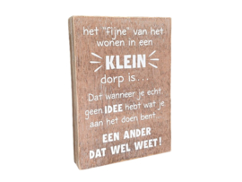 Tekstblok  Het fijne van wonen in een klein dorp is ...