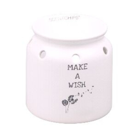 Waxmelt  geurbrander met tekst Make A Wish 10,5 x 10,5 cm