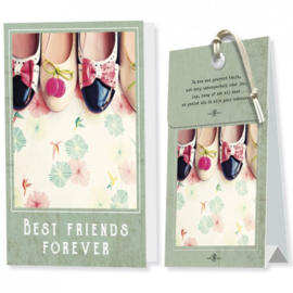 Best friends forever Geurtasje - Wenskaart Incl envelop  12,5 x 8 cm