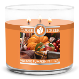 Village Pumpkin Festival Goose Creek Candle  3 Wick   Geurkaars