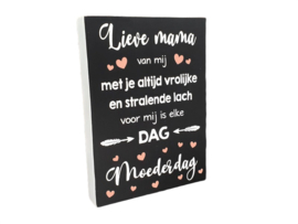 Tekstblok "Lieve mama stralende lach"