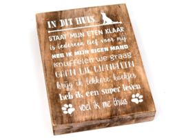 Tekstblok "In dit huis... hond"