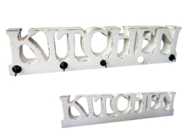 Rekje Kitchen + 5 haken 42cm antiek wit
