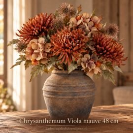 Real Touch Kunstbloem Boeket Chrysanthemum Viola mauve 48 cm