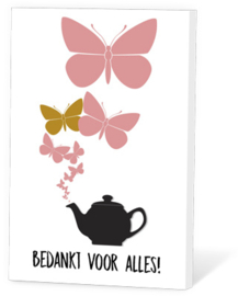 Bedankt voor alles! Thee Wenskaart Incl thee en envelop