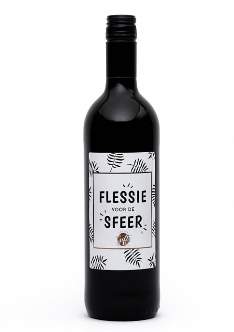 Flesje wijn & Bier met tekst label