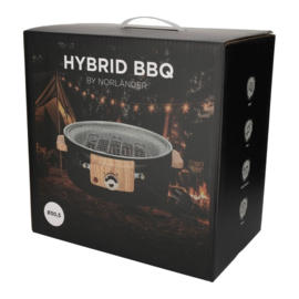 Norländer hybride BBQ zwart – 35 x 35 x 13 cm