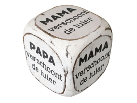 Dobbelsteen  mama papa verschoont luier antique white
