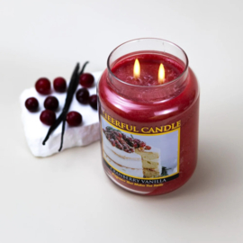 Cranberry Vanilla geurkaars Cheerful Candle 2 lonten 680 gram