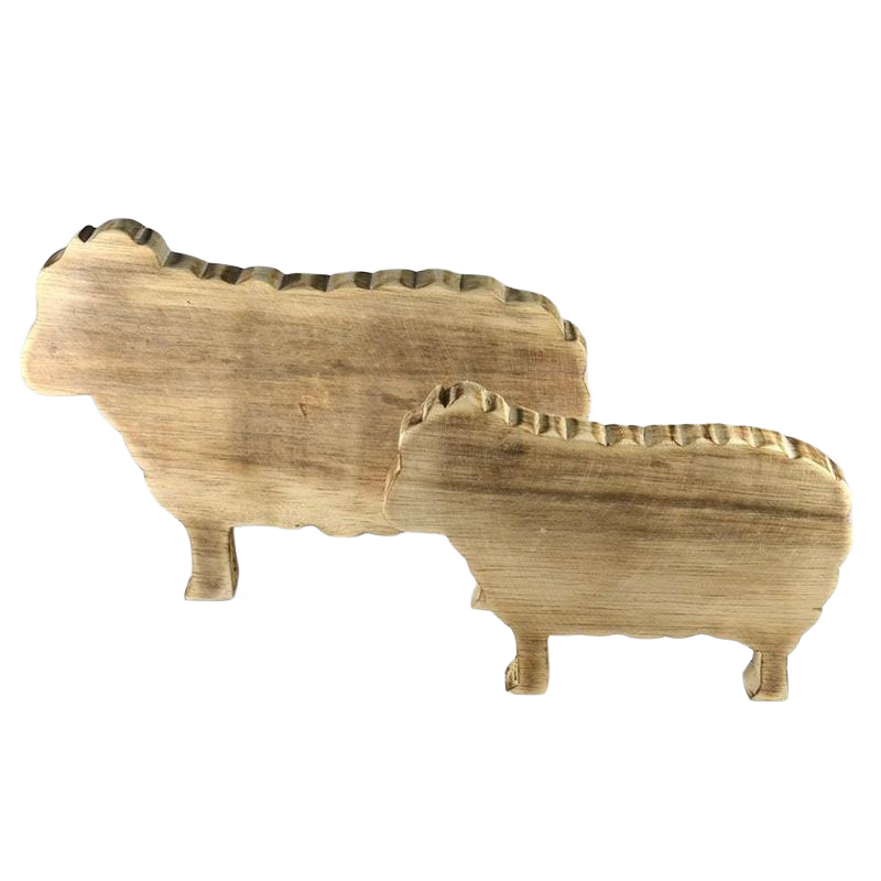 🐑 Houten schapen set 2 stuks in naturel hout