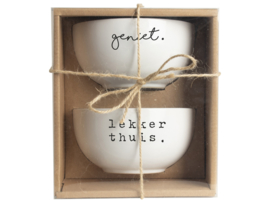 Gusta®Soepkom -  Schaaltjes Geniet-Thuis - 13x7cm  set 2 stuks