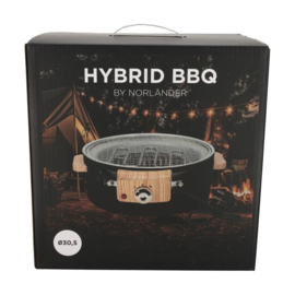 Norländer hybride BBQ zwart – 35 x 35 x 13 cm