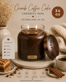 Crumb Coffee Cake geurkaars Cheerful Candle Papa Collectie 155 branduren