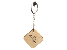 Sleutelhanger met tekst:Love you