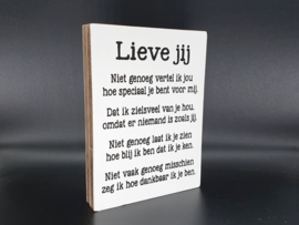 Tekstblok Lieve jij....