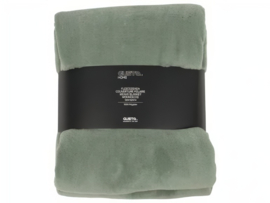 Fleece deken groen 130x160 cm – zachte plaid voor bank en bed