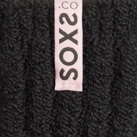 SOXS® Parisian Black label unisex zwarte wollen sokken kuithoog Mt 37-41