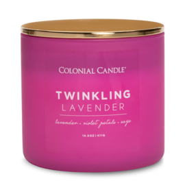 Twinkling Lavender Colonial Candle Pop Of Color sojablend geurkaars  411 g