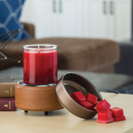 Pewter Walnut Candle Warmers® 2-in-1 klassieke geurlamp en waxmelt brander