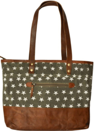 Leather canvas bag Starry night