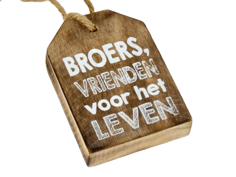 Houten hanger huisje  Oom jij bent een topper