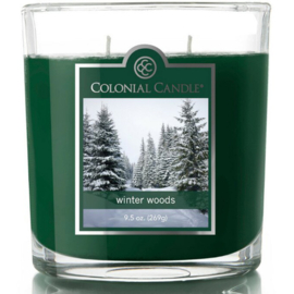 Winter Woods Soja geurkaars ovaal glas  Colonial Candle 269 g