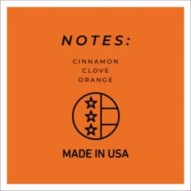 Orange Cinnamon Clove Cheerful Papa  geurkaars 34 Oz.