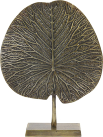 Ornament Metaal Leaf op voet  antiek brons 34x9x43 cm