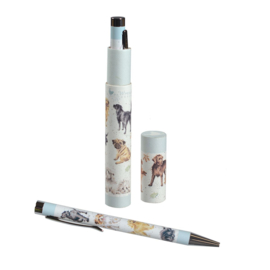 Wrendale Designs navulbare pen in cadeau koker Hond