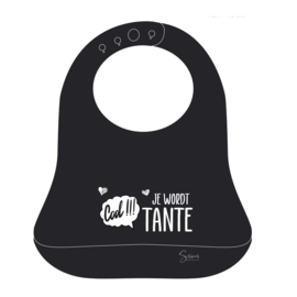 Slabbetje Zwart / Wit – Cool! Je wordt tante
