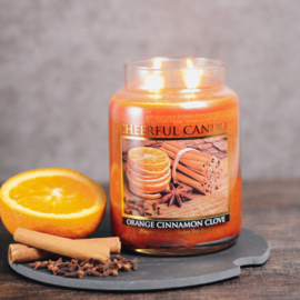 Orange Cinnamon Clove Cheerful geurkaars 680 g – 2 lonten