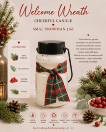 Welcome Wreath geurkaars Smal Snowman jar 75 branduren