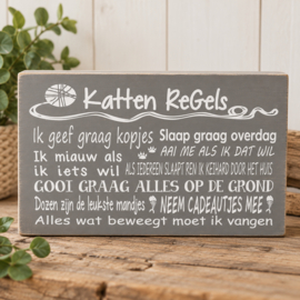Tekstbord Steigerhout Katten regels